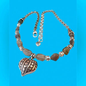 Brighton Necklace Green Stones Free Spirit NWT 16 - 19" N339.